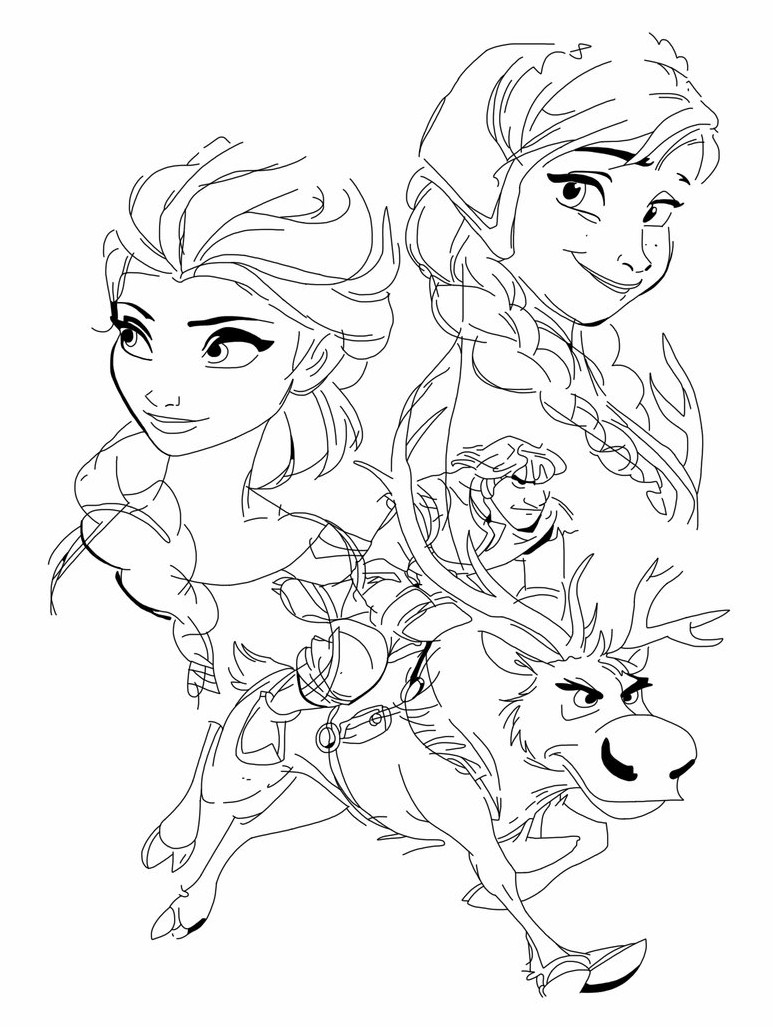  Sketsa  Gambar  Mewarnai Frozen  Elsa  dan Anna Terbaru 