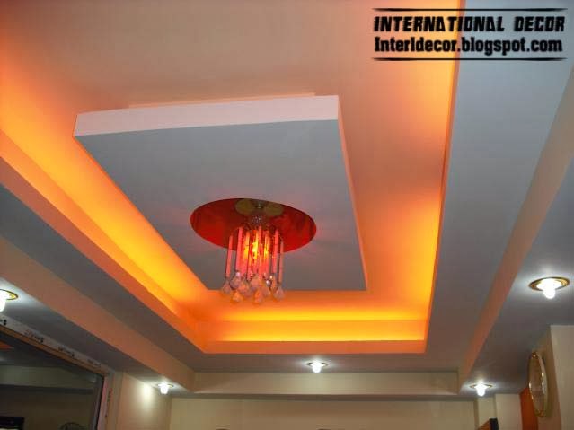 False ceiling pop designs with LED ceiling lighting ideas 2014