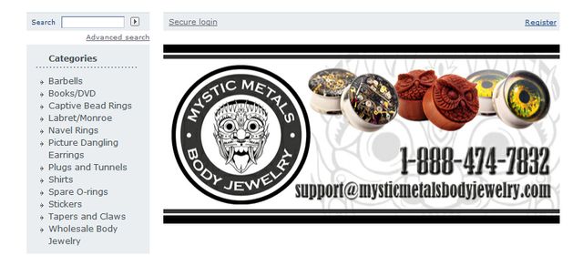 Body Jewelry at MysticMetalsBodyJewelry.com