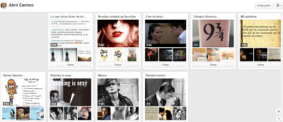 Algunos de mis tableros en Pinterest