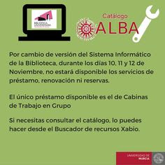 El catálogo ALBA se encuentra FUERA DE SERVICIO.