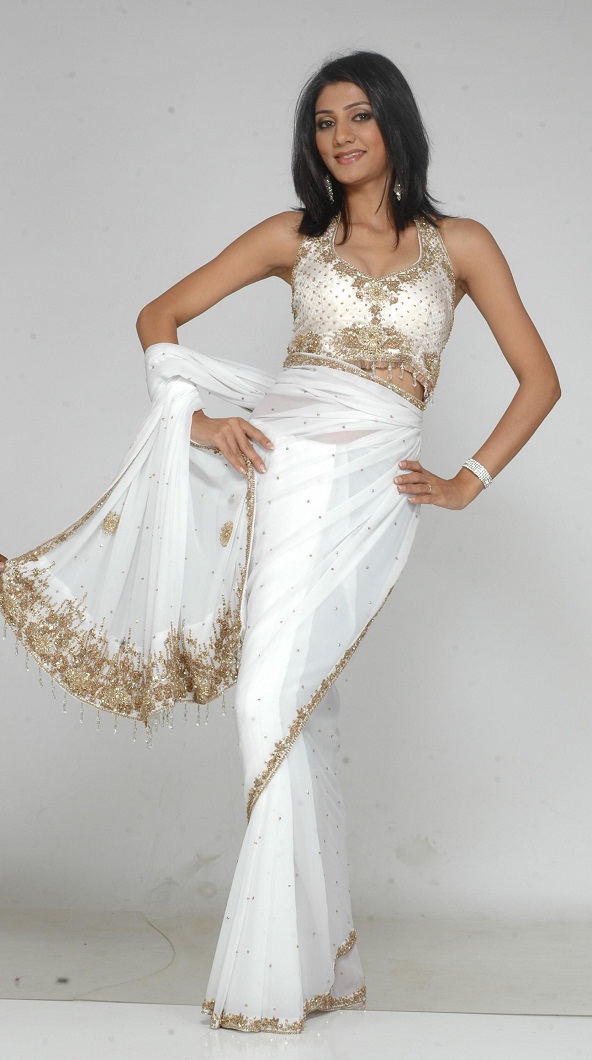 white sari