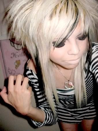 long blonde hairstyles with bangs. Long Blonde Scene Kids