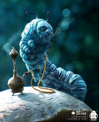 caterpillar alice in wonderland. Blue Caterpillar: quot;Who are you