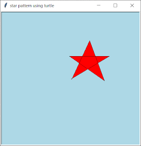 Star Pattern using Python Turtle Library