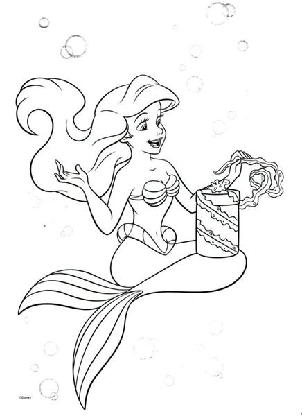 Princess Ariel Little Mermaid Coloring Pages title=