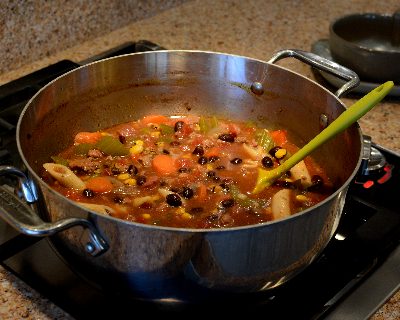 Hamburger Soup, more comfort food ♥ KitchenParade.com, a hearty meat and vegetable soup, laced with noodles. Weight Watchers Friendly. High Protein. Great for Meal Prep & Feeding a Crowd.