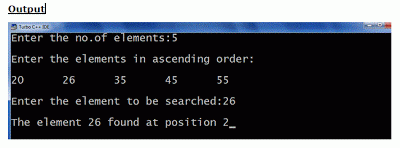 Binary search program in C++