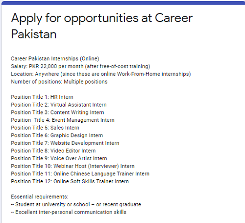 career-pakistan-internship-program-2021