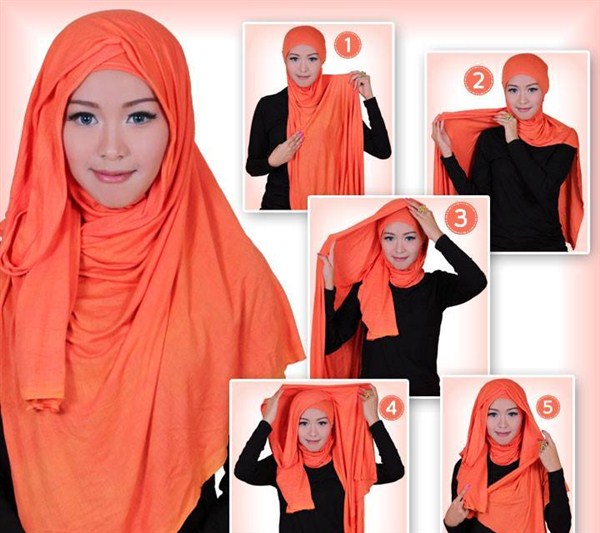 contoh tutorial hijab pashmina pesta terbaru 2017/2018