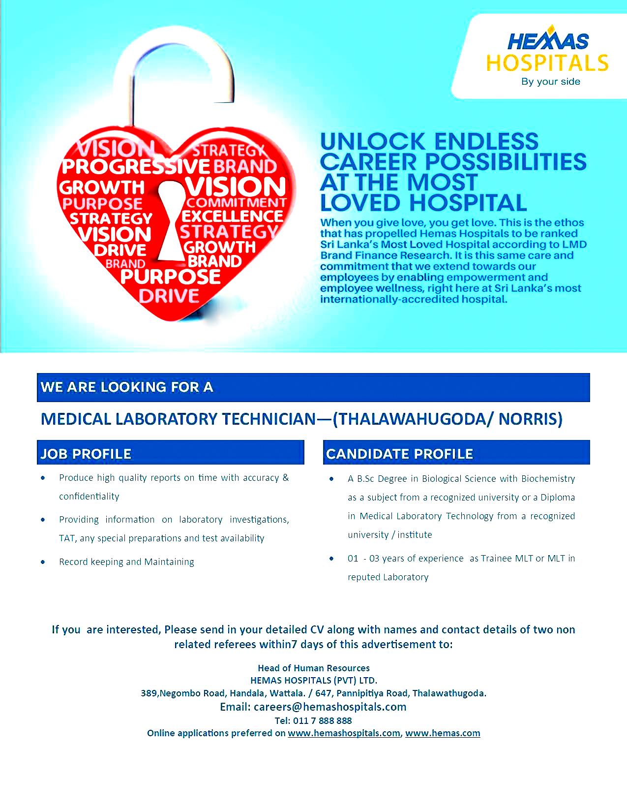 MLT ( Medical Laboratory Technicians) Job Vacancies In Sri Lanka 2023/2024