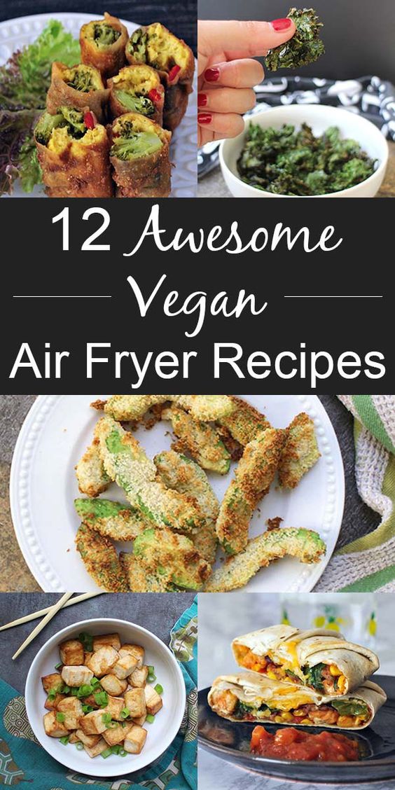 I'm loving my air fryer right now, and I've been collecting vegan air fryer recipes for quick-and-easy breakfasts, lunches, suppers, and snacks.