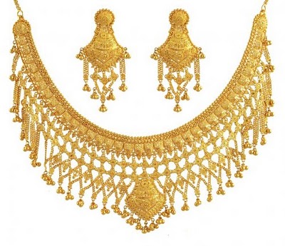 Indian Bridal Jewelry Gold on Indian Gold Necklace Set   Bridal Jewellery