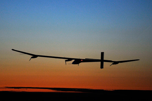 The world's first Solar powered plane just days ago flew all night for the