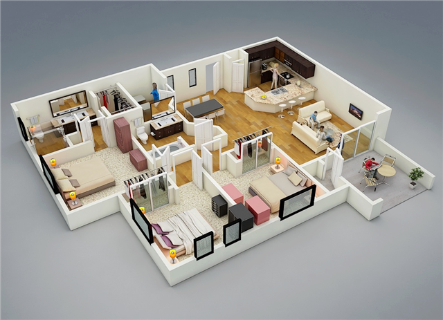 75 Denah Rumah Minimalis 3 Kamar Tidur 3d Yang Modern Dan Terbaru Disain Rumah Kita