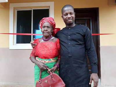 Photos: Heartwarming! Old homeless widow gifted with brand new bungalow in Abia State