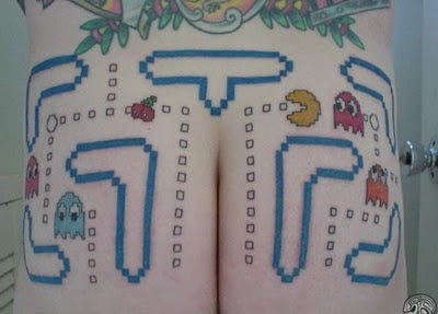 pacman butt tattoo