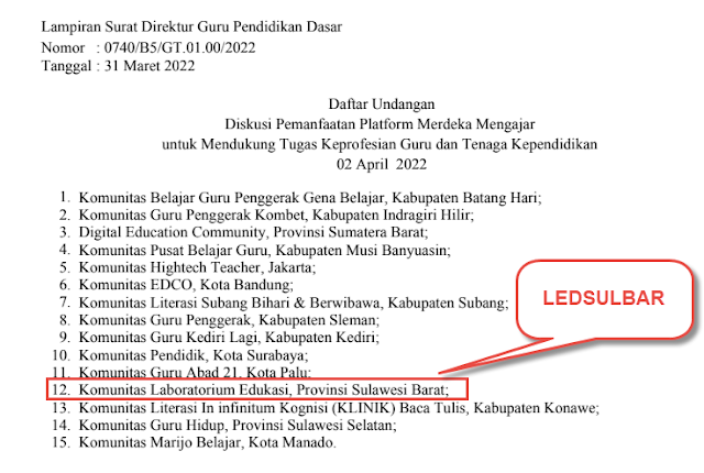 Kegiatan Diskusi Pemanfaatan Platform Merdeka Mengajar