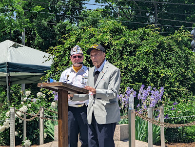 L-R: John Milot, Commander, Edward L. Grant American Legion Post 75, Robert Catalano, WWII Navy Veteran, Parade Grand Marshal