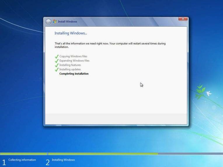 cara instal windows 7 menyempurnakan