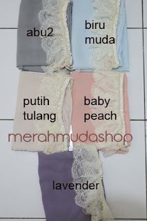 warna jilbab hoodie kalung renda