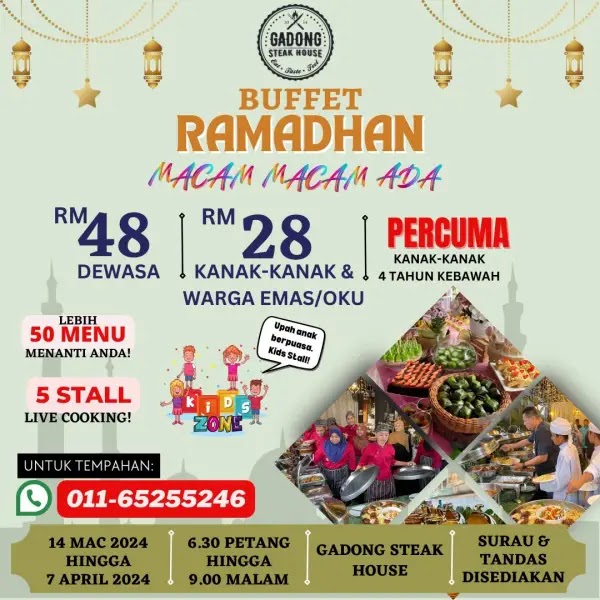 Poster Buffet Ramadhan 2024 di Gadong Steak House