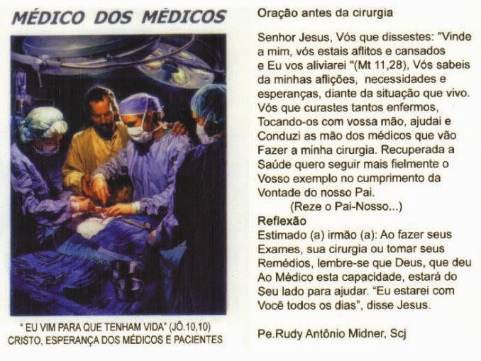 Oração para proteção numa operação ou cirurgia Maria Helena