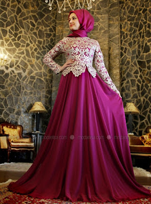 Contoh Desain Gamis Muslim Brokat Syahrini √50+ Desain Gamis Muslim Brokat Syahrini Elegan 2022