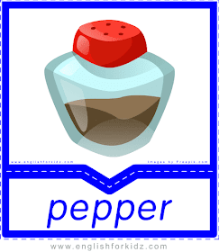Pepper - English food flashcards for ESL students