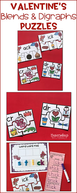 blends and digraphs activity for Valentine's Day