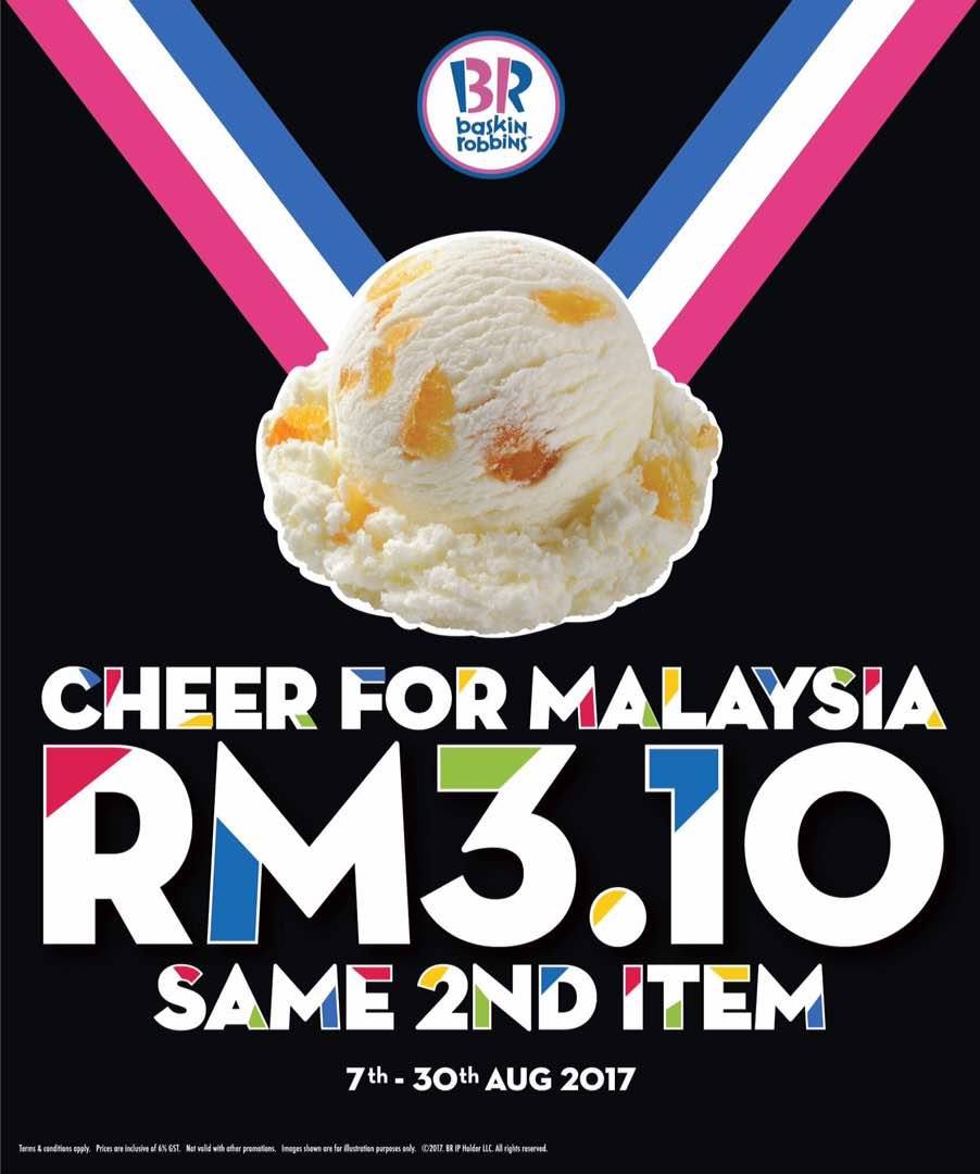 Baskin-Robbins  RM 3.10 Cheer For Malaysia  Ogos 2017 