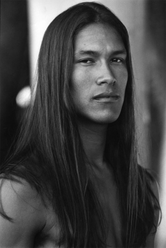 Native American Man with Long Hair