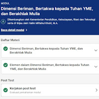 Kunci Jawaban Soal Modul 2 Dimensi Beriman, Bertakwa Kepada Tuhan YME, dan Berakhlak Mulia