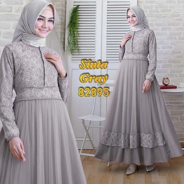 Model Gamis Brokat Terbaru 2019 Untuk Remaja Ragam Muslim - Baju gamis brokat modern
