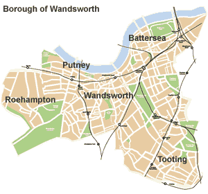 Wandsworth Map Region Political