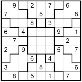 Solve Sudoku on the basis of the given irregular regions