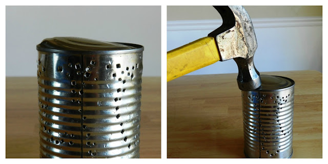 DIY Party Lights:How to make Tin Can Lanterns from soup cans (Grow Creative)