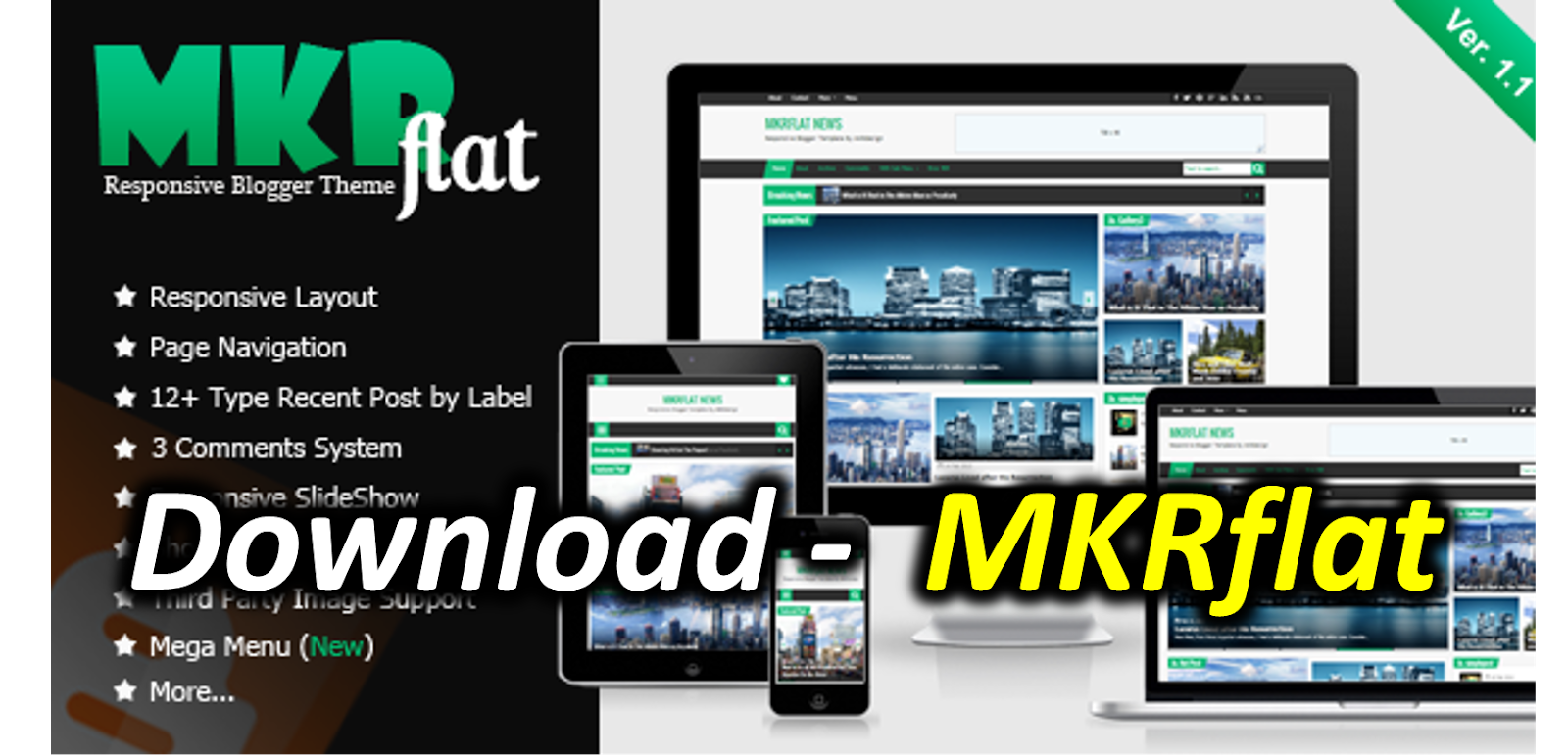 MKRflat - Responsive Magazine/News Blogger Theme, MKRflat theme free download, MKRflat blogger teamplate free download, MKRflat  download for free