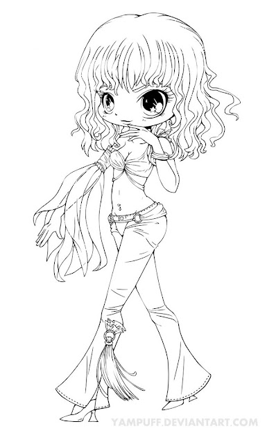 Cute Chibi Coloring Page