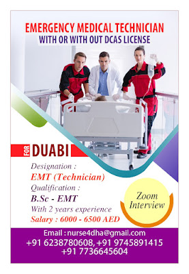 EMERGENCY MEDICAL TECHNICIAN (EMT) FOR DUBAI