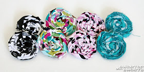 Rolled Fabric Flower Shoe Clips by Tricia @ SweeterThanSweets on Etsy