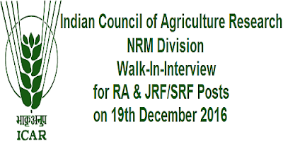 ICAR RA & JRF/SRF Walk-in-Interview
