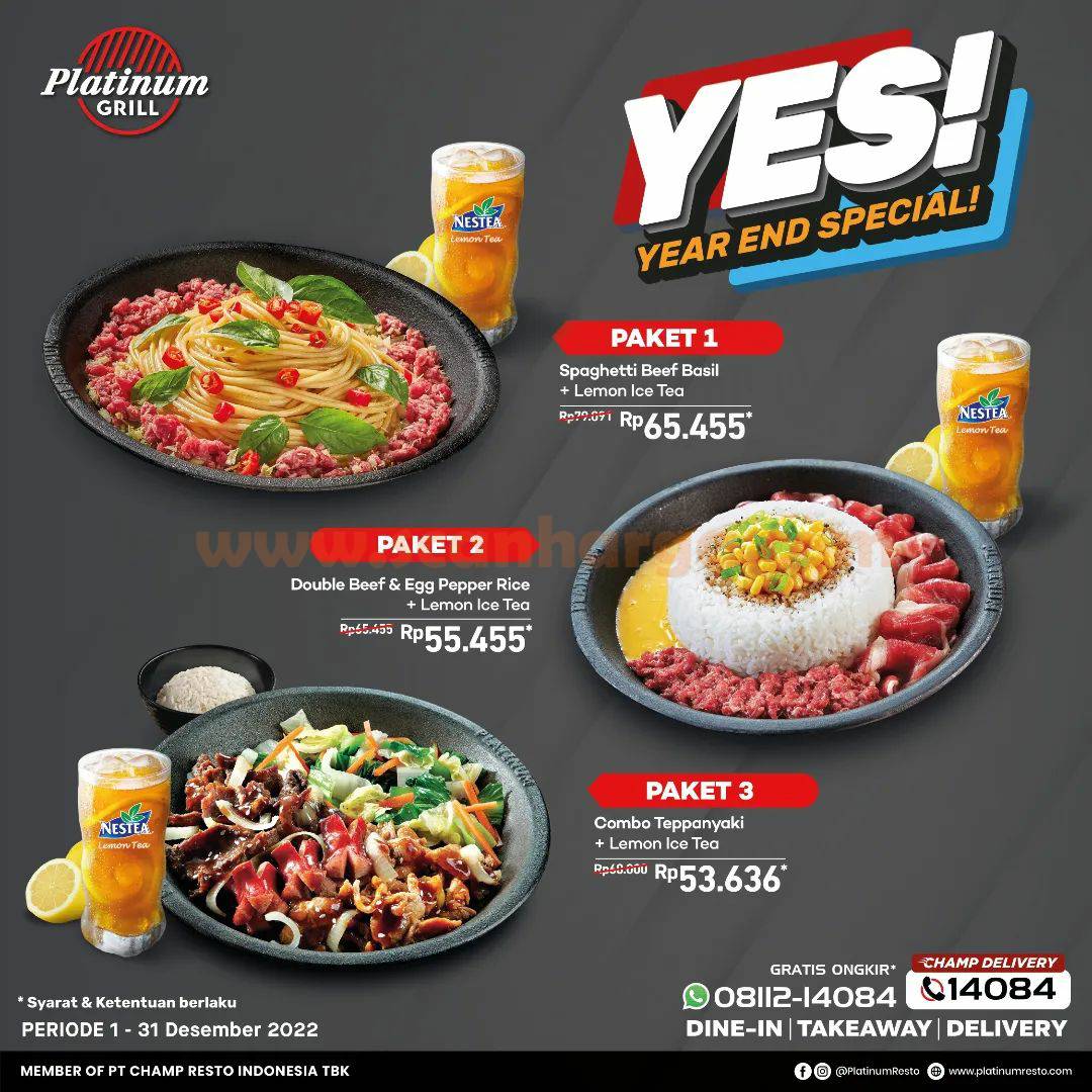 PLATINUM RESTO & PLATINUM GRILL Promo YES! YEAR END SPECIAL