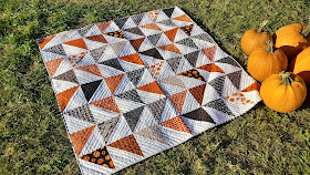 HST Halloween quilt made with Cats, Bats, & Jacks fabric by Riley Blake Designs