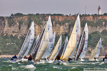 J/80 one-design sailboats at Normandy Sailing Week, France