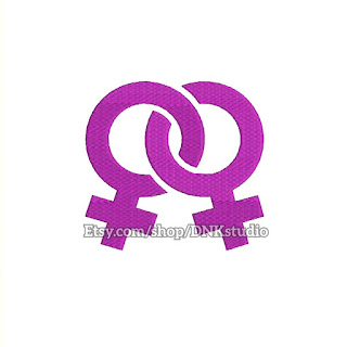 Lesbian Homosexual Symbol Embroidery Design