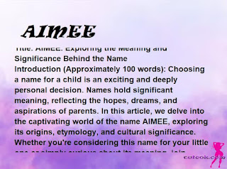 meaning of the name "AIMEE"