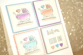 scissorspapercard, Stampin' Up!, Just Add Ink, Witty-cisms, Peaceful Moments, Music From The Heart, Baby Card