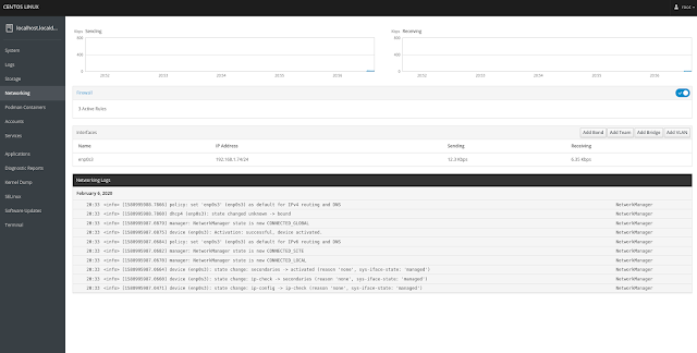 Management CentOS 8  Linux With Cockpit Web Console