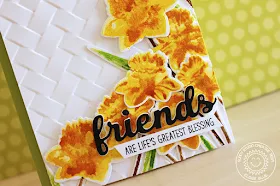 Sunny Studio Stamps: Daffodil Dreams Friends Are Life's Greatest Blessing Card by Eloise Blue.